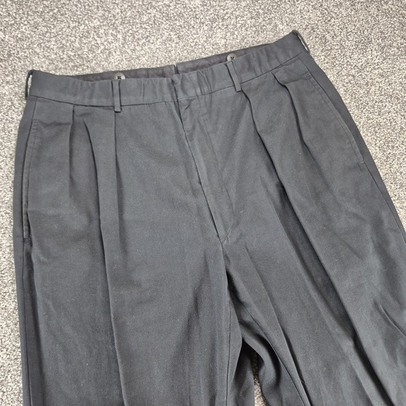 Vintage Polo Ralph Lauren Dress Pants Mens 34 Black Pleated Made in Italy